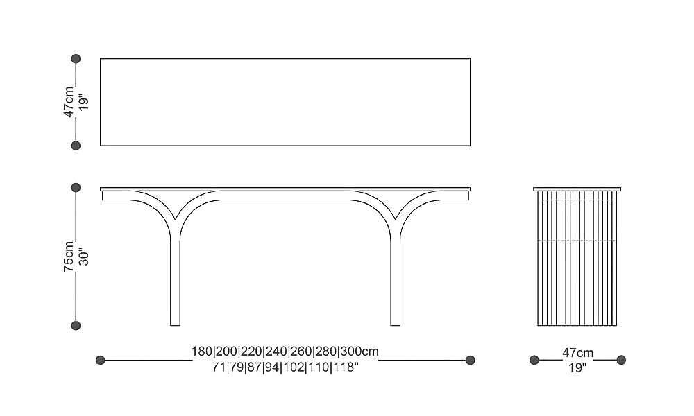 Image of the main dimensions of the product